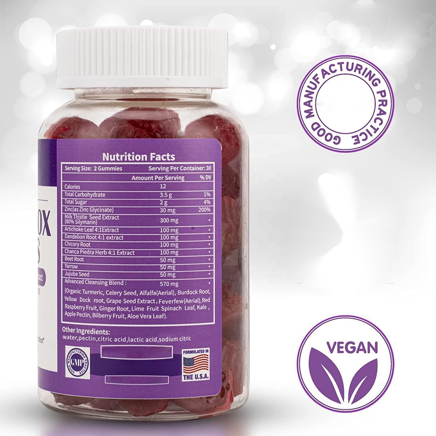 private label Milk thistle gummy liver health antioxidant help hangover anti aging skin glowing liver Detox gummies