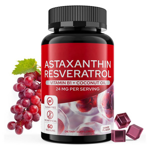 OEM Astaxanthin Gummies Skin whitening Anti-Aging Gummy for Women Herbal Extract Supplement Astaxanthin Resveratrol Gummies