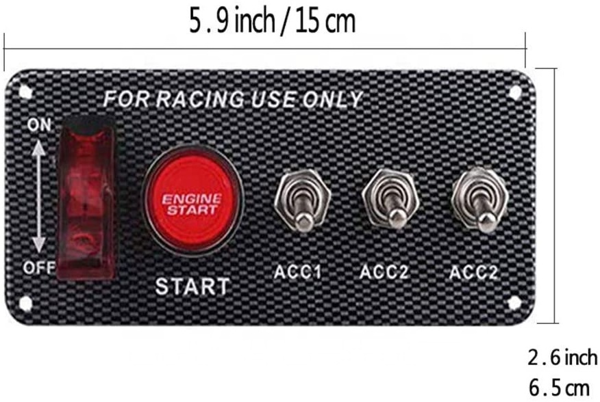 High quality 5 in 1 Aluminum Switch Panel for Racing Car