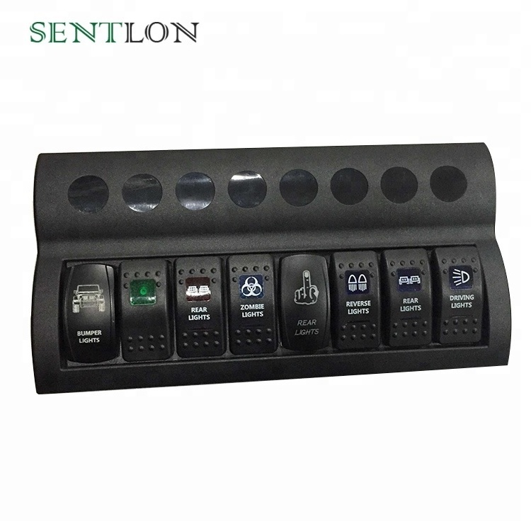 Car Part Waterproof 8 pcs/6 pcs/4pcs Car Marine Boat 12v LED Rocker Switch Circuit Panel Breaker