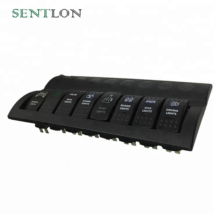 Car Part Waterproof 8 pcs/6 pcs/4pcs Car Marine Boat 12v LED Rocker Switch Circuit Panel Breaker