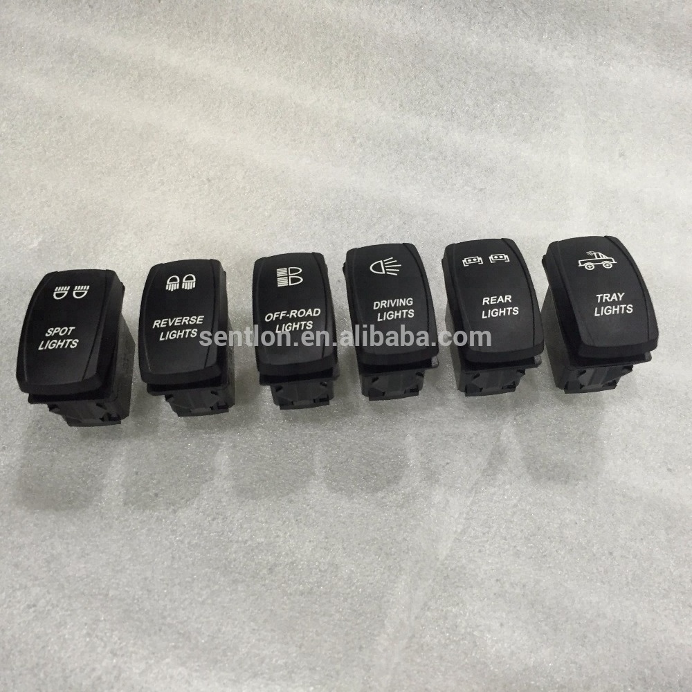 Car Part Waterproof 8 pcs/6 pcs/4pcs Car Marine Boat 12v LED Rocker Switch Circuit Panel Breaker