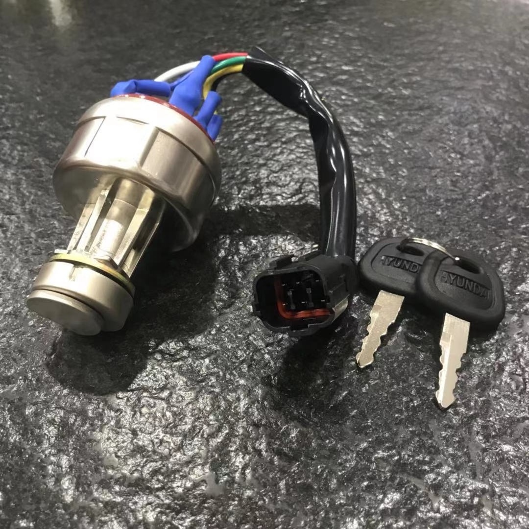 Excavator Ignition Switch with wire fits for Hyundai  R60 150 215 225 305 335-7-9 Sany SY55 65 75 135 215 235-8-9 OE#21N4-10400