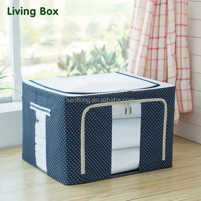 Daily Living Eco-Friendly Closet Storage Box Oxford Waterproof Foldable Organizer for Clothes Lacquer Technique