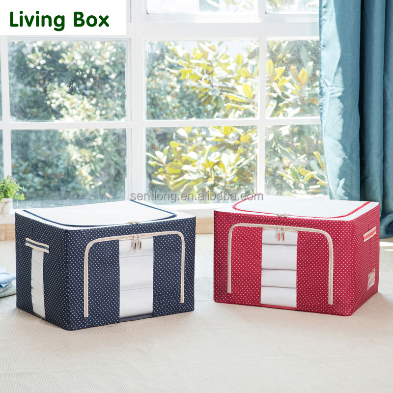 Daily Living Eco-Friendly Closet Storage Box Oxford Waterproof Foldable Organizer for Clothes Lacquer Technique