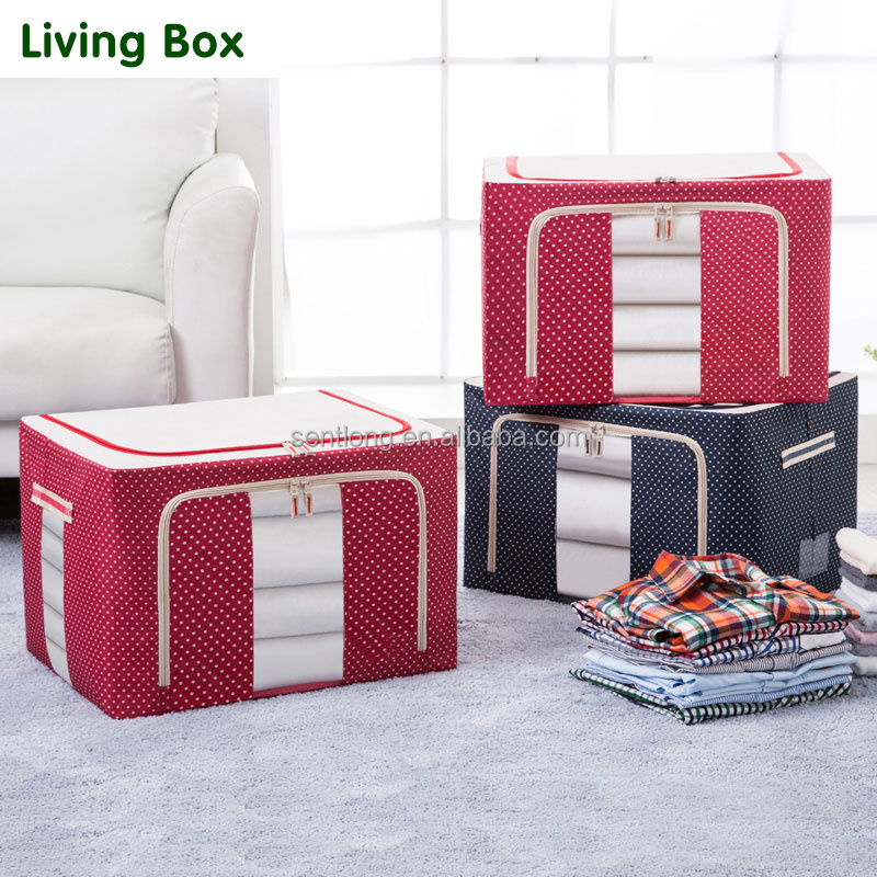 Daily Living Eco-Friendly Closet Storage Box Oxford Waterproof Foldable Organizer for Clothes Lacquer Technique