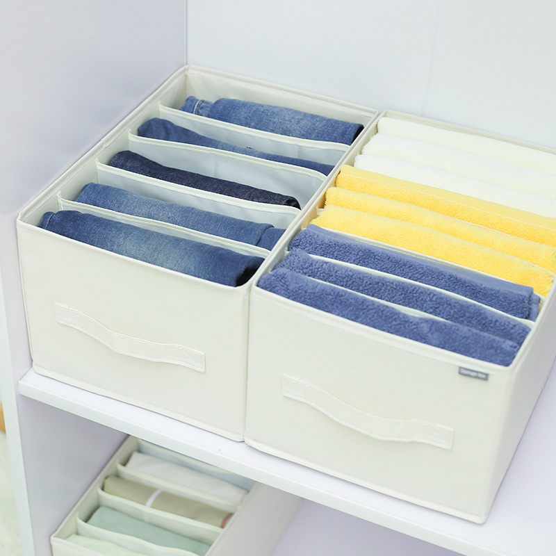 Closet Drawer Divider Organizer Stackable Jeans Clothes Shirt Pants Organizer Jeans Compartment Storage Coat Closet Organizer