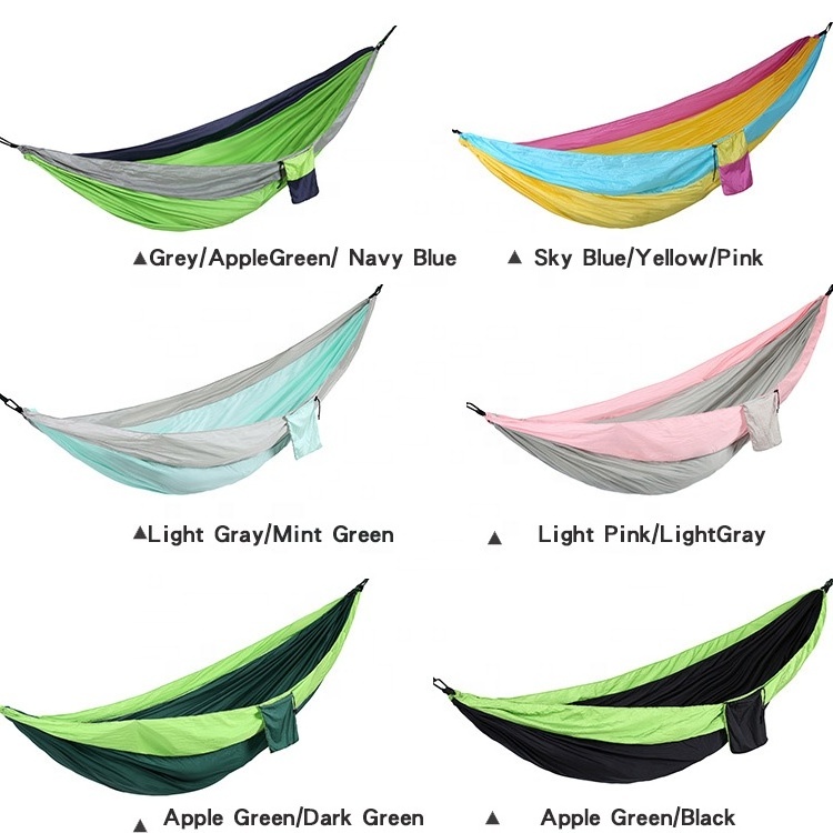 Single Lightweight Nylon Parachute Hammocks Camping Hammock with Tree Straps for Outdoor Camping