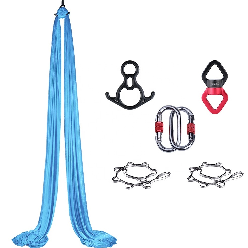 SENTU Professional Elastic Trapeze Flying Aerial Swing Silk Fabric Yoga Hammock Set Sling Stand