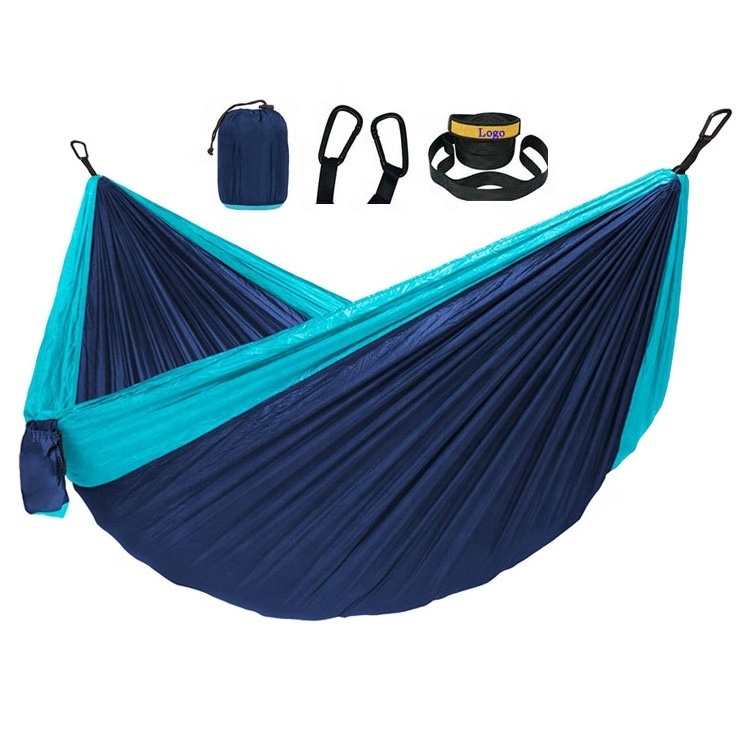 Factory Direct 2022 New Product Backpacking Camping Hammock Outdoors Double Heavy Duty 210T Nylon Parachute Hammock Swings