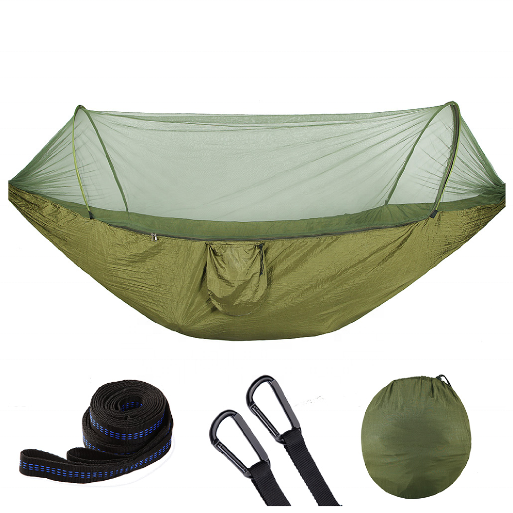 Low-cost portable parachute hammock with mosquito net outdoor camping mosquito net nylon hammock