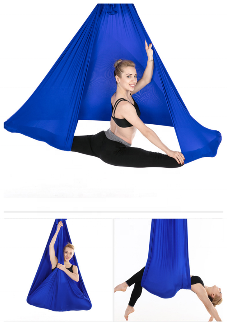 Fitness Exercise Yoga Equipment Stretch Aerial Yoga Hammock Stand(Royal Blue)