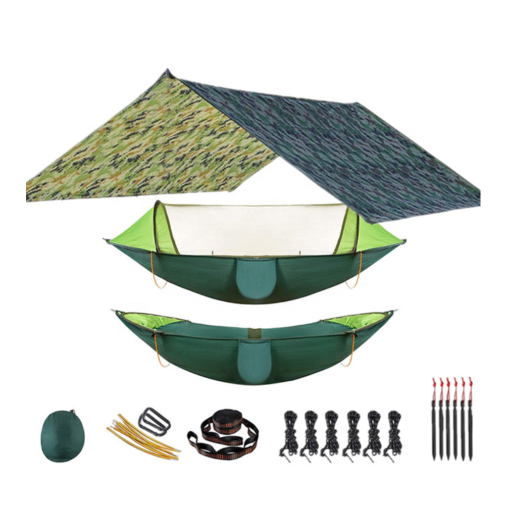 Outdoor Camping Hammock with Mosquito Net and Sun Shelter Tarp Tent Canopies for Outdoor Events