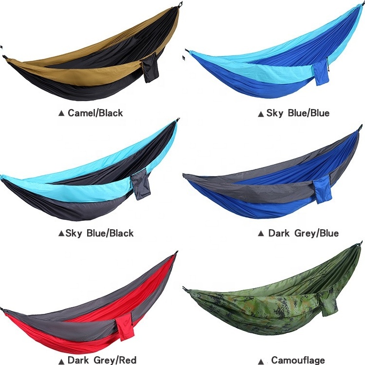 Camping Hammock with 2 Tree Straps Lightweight 2 Person Nylon Parachute Hammock Suitable for Backpacking Travelling