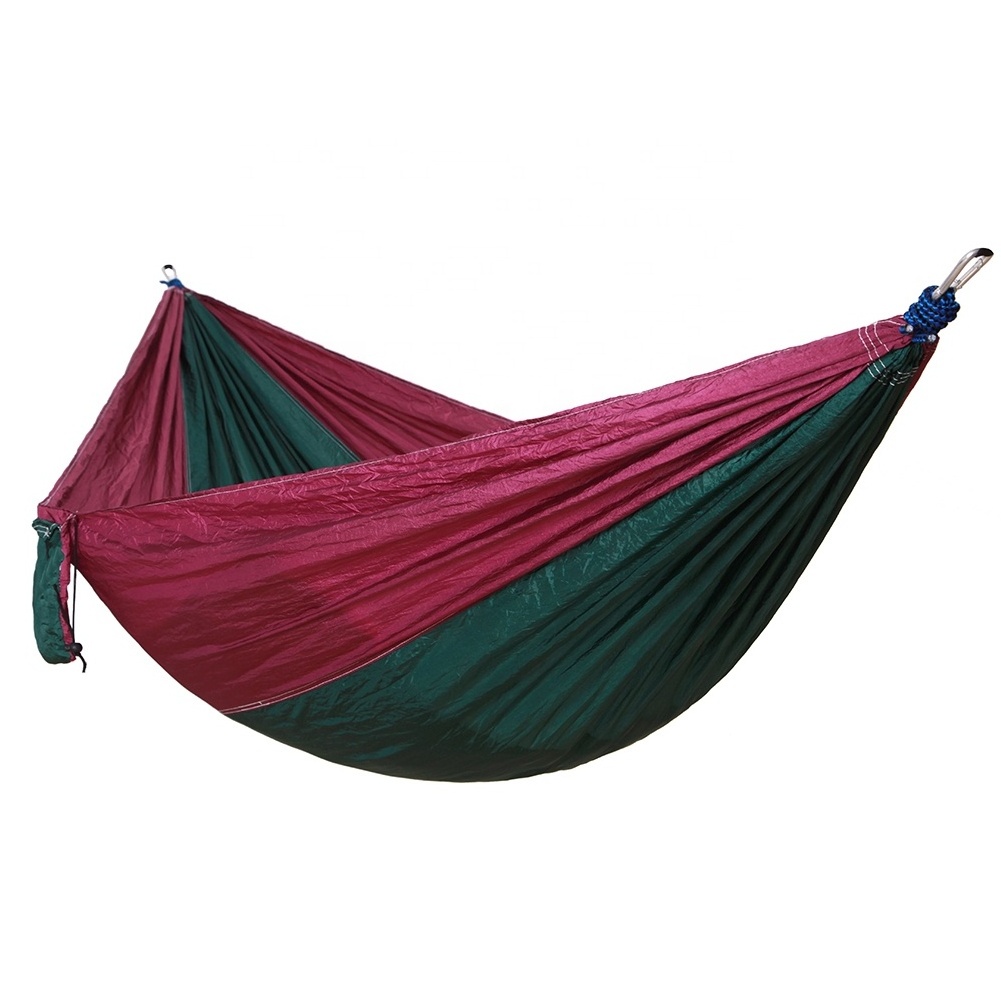 Manufacturers wholesale 210T/70D portable parachute nylon camping hammock for outdoor travel 2 person hammock tent