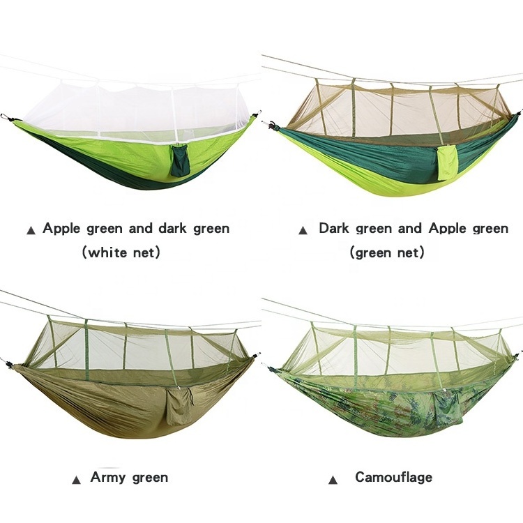 Outdoor portable hammock with mosquito net Outdoor hammock light portable 210T parachute nylon hanging swing hammock chair