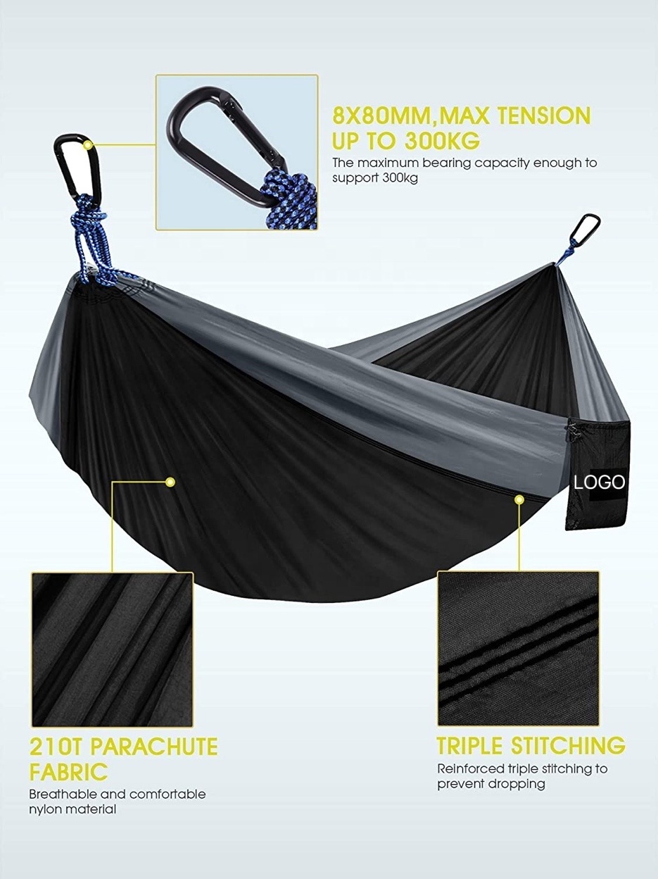 Camping Hammock Double & Single Portable Hammocks with 2 Tree Straps for Backpacking