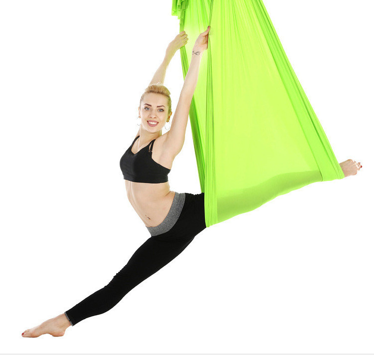 High quality beige portable folding independent pink silk swing indoor aerial yoga hammock Outdoor Folding Chaise Lounge Chair