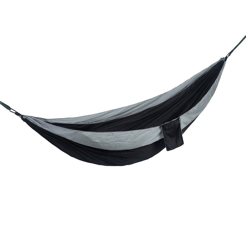 Outdoor equipment includes tree, sleeping parachute  hanging swing chair. hammock hiking backpack