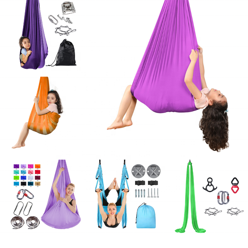 1.5M Premium Set Kids Yoga Hammock Kinderyoga Hamac Indoor Toys Porch Sensory Therapy Swings for Autism Child