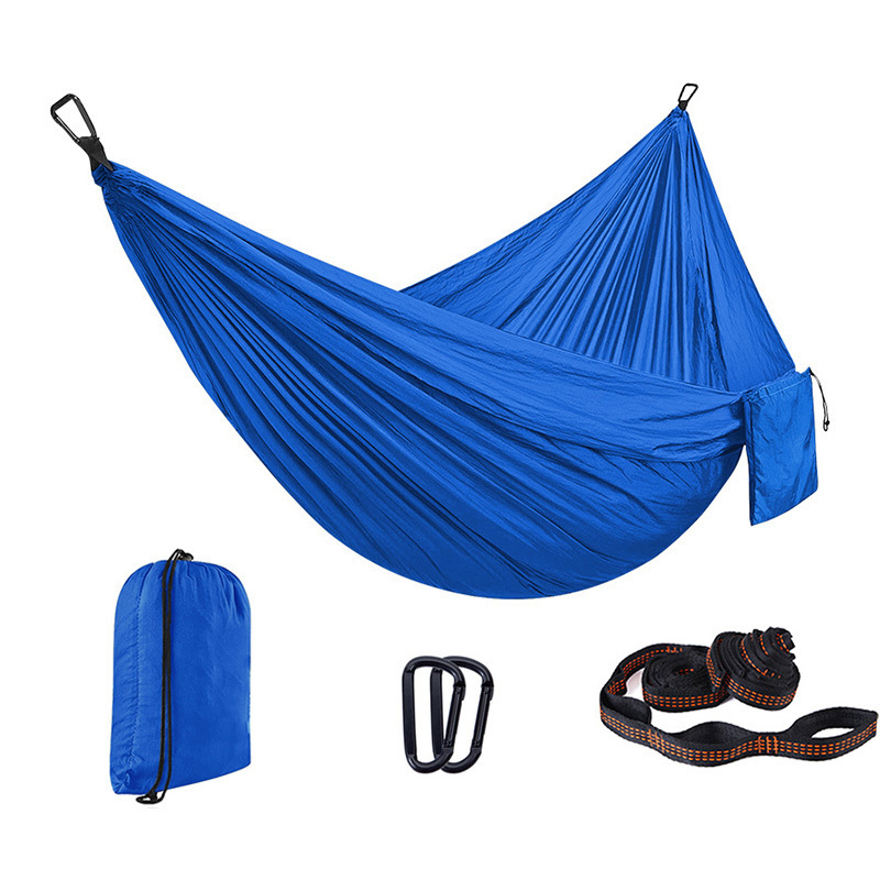 Manufacturer Direct Sale 2 people 210T Nylon Hammock Chair Swing Camp With Hammock Straps With Carabiner For Outdoor Used