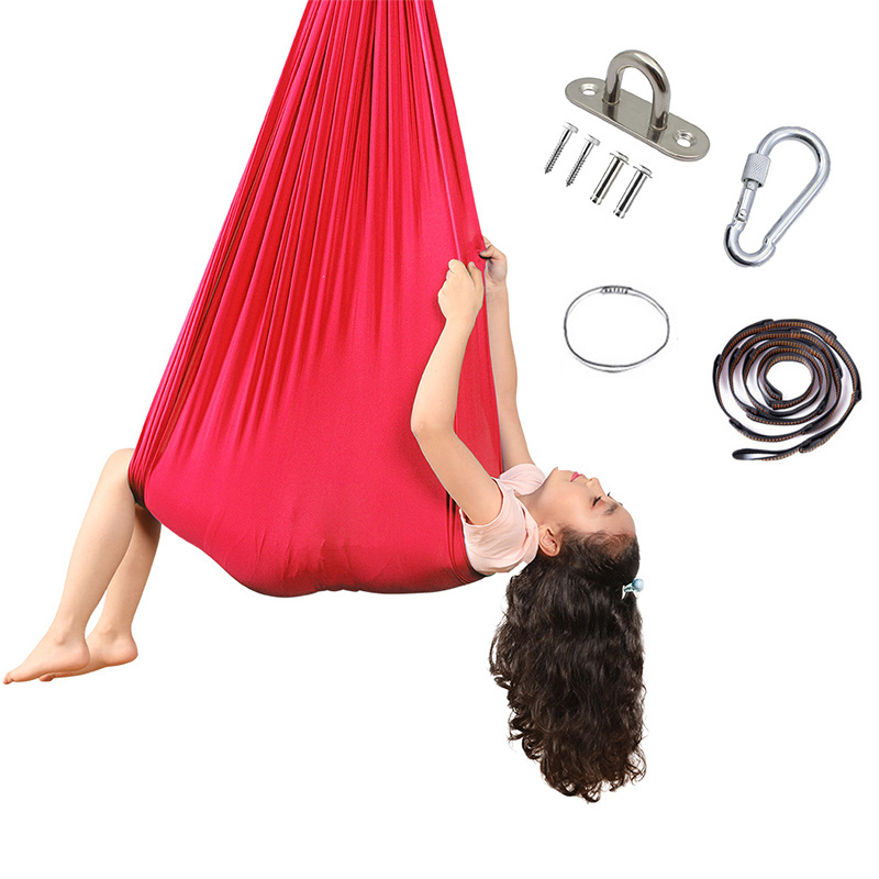 Hot Selling Elastic Single Layer Kids Hanging Hammock Therapy Swing for indoor outdoor