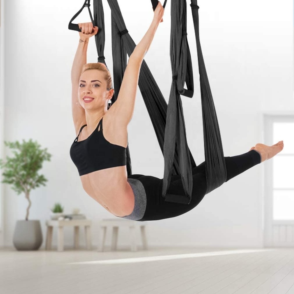 NEW Parachute Flying Antigravity Aerial Yoga Hammock / Swing / Trapeze / Sling(black)