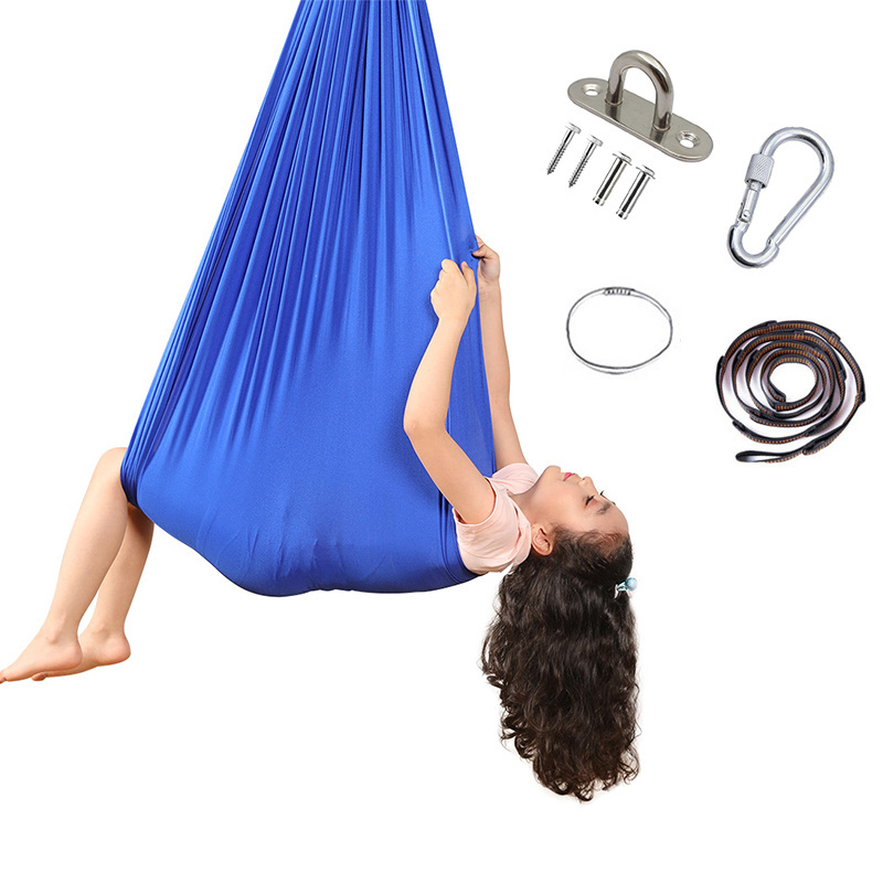 Factory Wholesale Elastic 100% Nylon Sensory Training Hanging Hammock Chair For Kids Teen Children