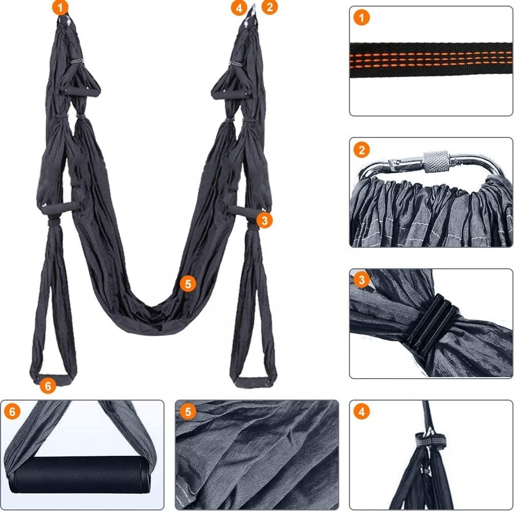 NEW Parachute Flying Antigravity Aerial Yoga Hammock / Swing / Trapeze / Sling(black)