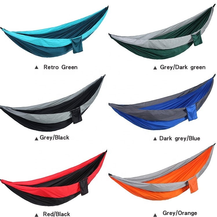 Factory custom Logo lightweight parachute hammock nylon outdoor camping hammocks swing chair for Single double Hiking Travel