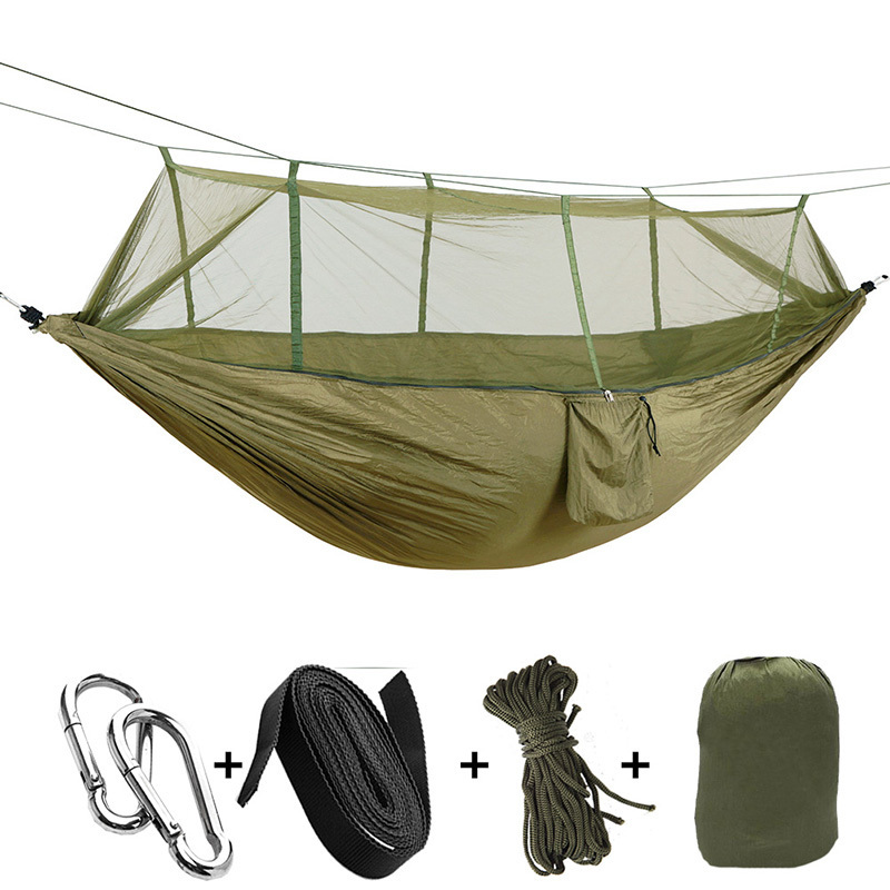 In Stock Fast Delivery 1 or 2 Person Nylon Foldable Portable Mosquito Net Hanging Hammock Tent For Outdoor