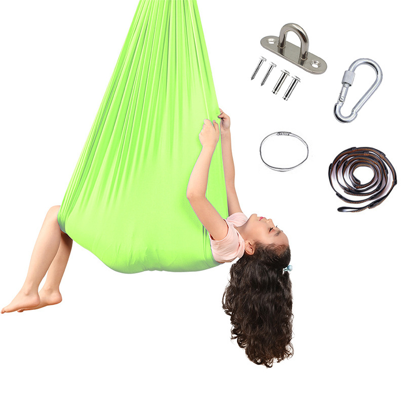 Factory Wholesale Elastic 100% Nylon Sensory Training Hanging Hammock Chair For Kids Teen Children