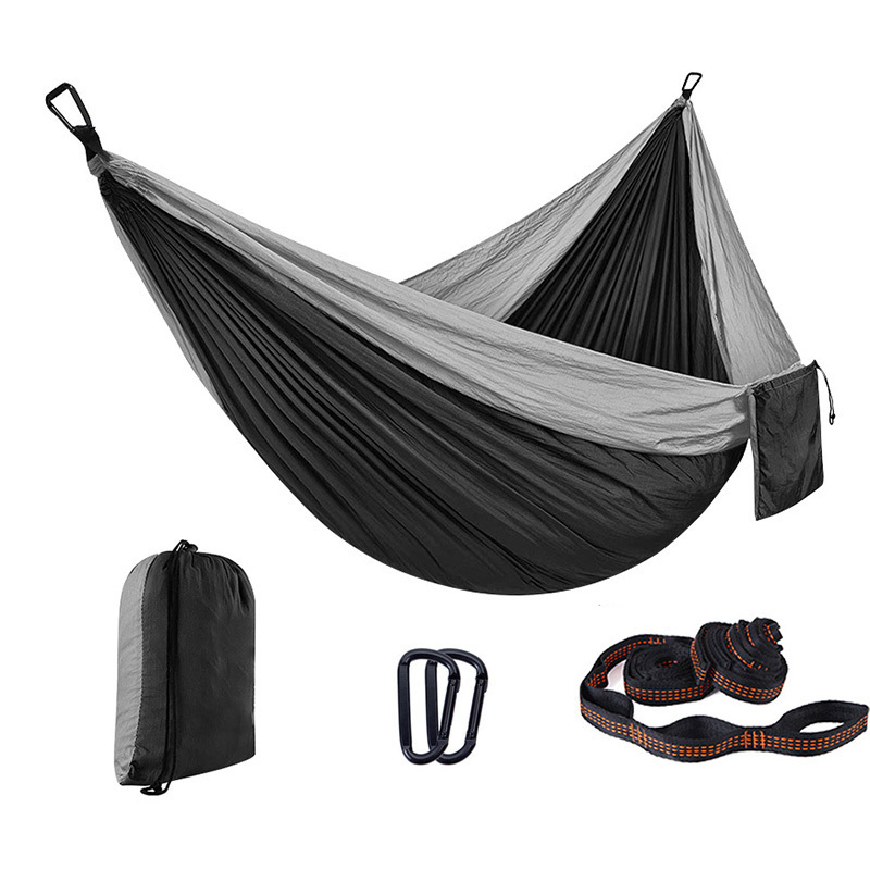 Fast Delivery Lightweight Portable Parachute Fabric Single & Double Lay Flat Hammock For Backpacking Beach Backyard Patio Hiking