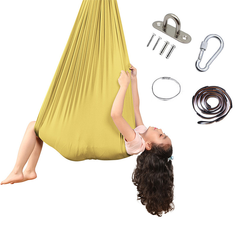 Factory Wholesale Elastic 100% Nylon Sensory Training Hanging Hammock Chair For Kids Teen Children