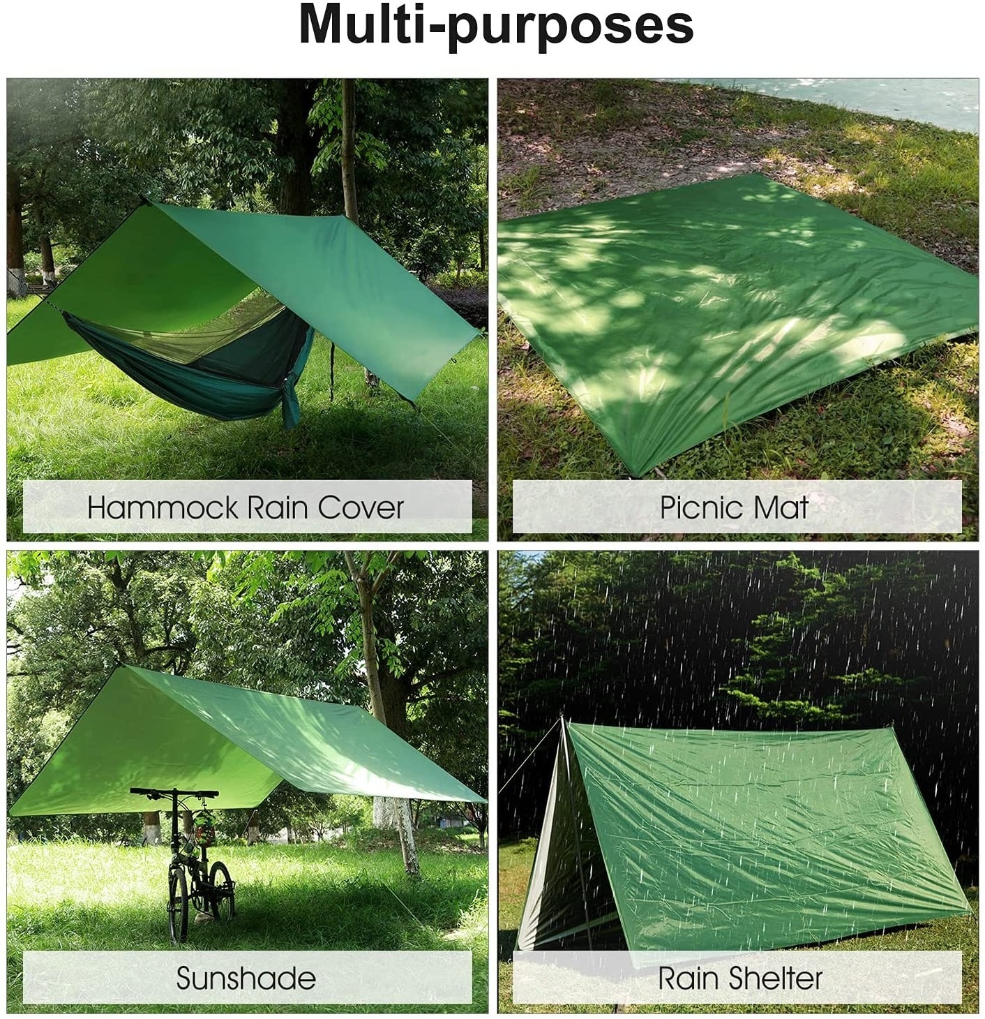 Outdoor Ultralight Camping Rainfly Nylon Travel Hammock with Mosquito Net