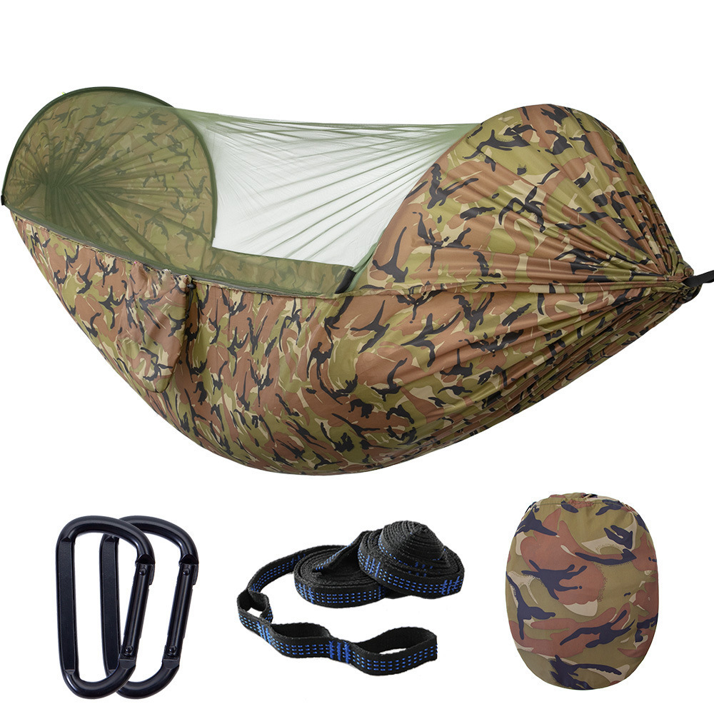 Factory Wholesale Strong Ripstop Nylon Sunshade Multifunction Hammock Swing With Zipper Mosquito Net For Outdoor Camping