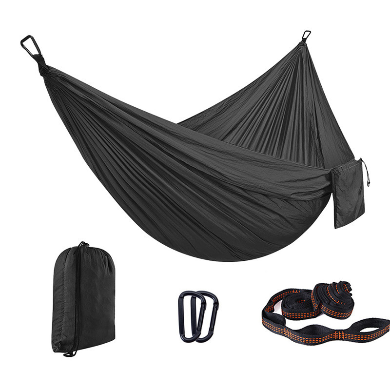 Manufacturer Direct Sale 2 people 210T Nylon Hammock Chair Swing Camp With Hammock Straps With Carabiner For Outdoor Used