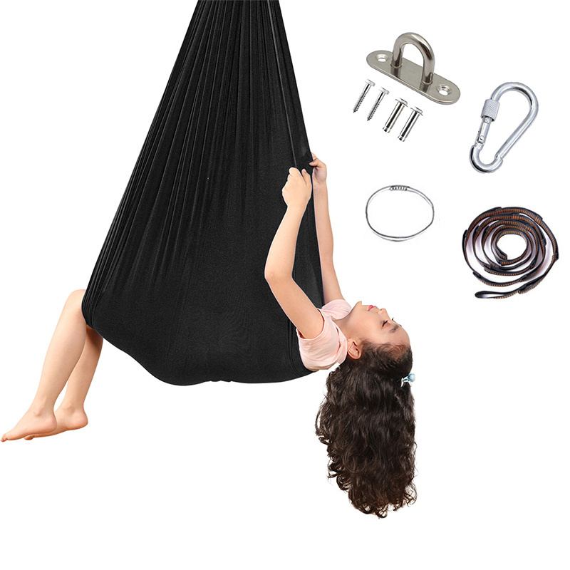 Hot Selling Elastic Single Layer Kids Hanging Hammock Therapy Swing for indoor outdoor