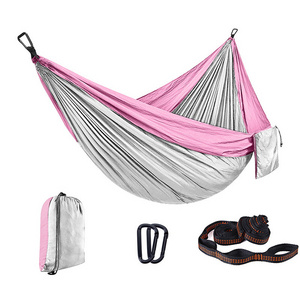 Fast Delivery Lightweight Portable Parachute Fabric Single & Double Lay Flat Hammock For Backpacking Beach Backyard Patio Hiking