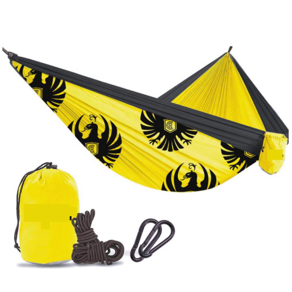 OEM/ODM CUSTOMIZED 210T Nylon 300*200CM Double Camping Outdoor swing hanging Hammock For travel hiking Beach leisure