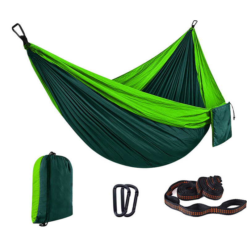 Fast Delivery Lightweight Portable Parachute Fabric Single & Double Lay Flat Hammock For Backpacking Beach Backyard Patio Hiking