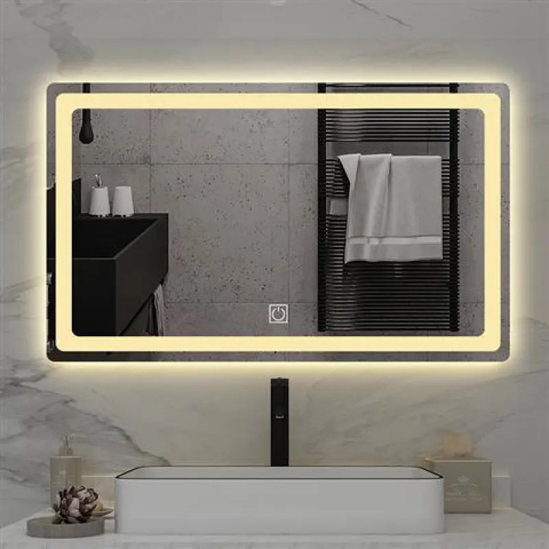 Rectangle Free-copper Silver LED mirror