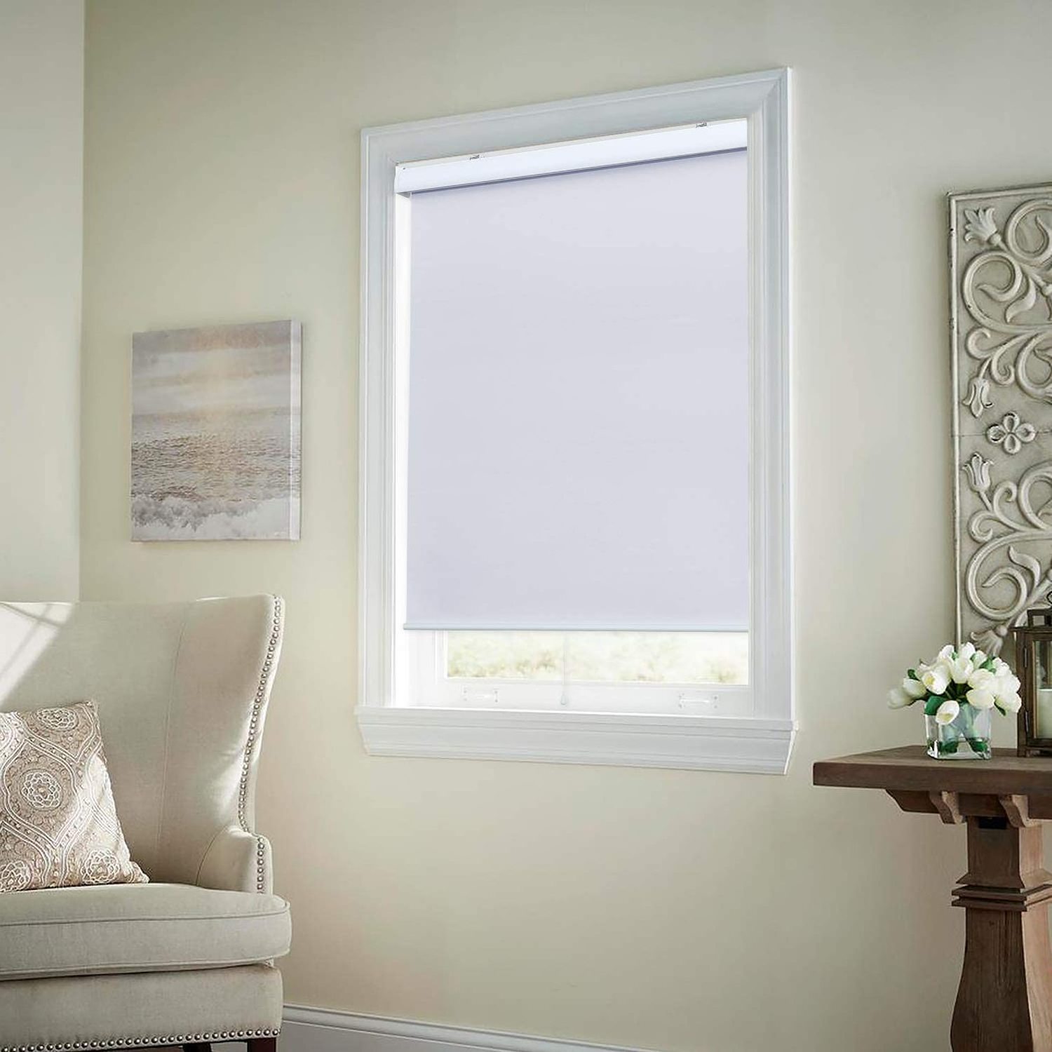 Window Blinds Roller Shades, Thermal Insulated Fabric Roller Blinds for Windows