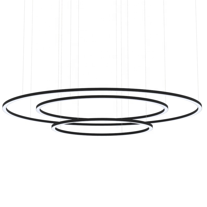 Modern Led Ring Pendant Light Black White Circular Contemporary Pendant Lighting Fixture For Kitchen Island