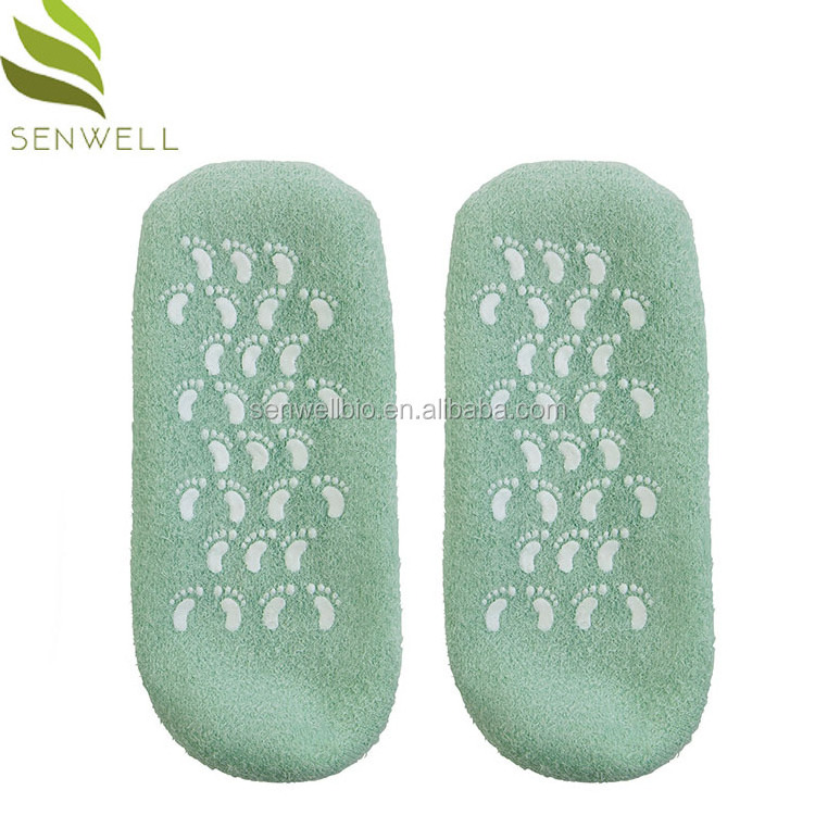 silicone socks moisture cooling moisturizing heel spa silicon gel socks