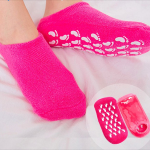 silicone socks moisture cooling moisturizing heel spa silicon gel socks