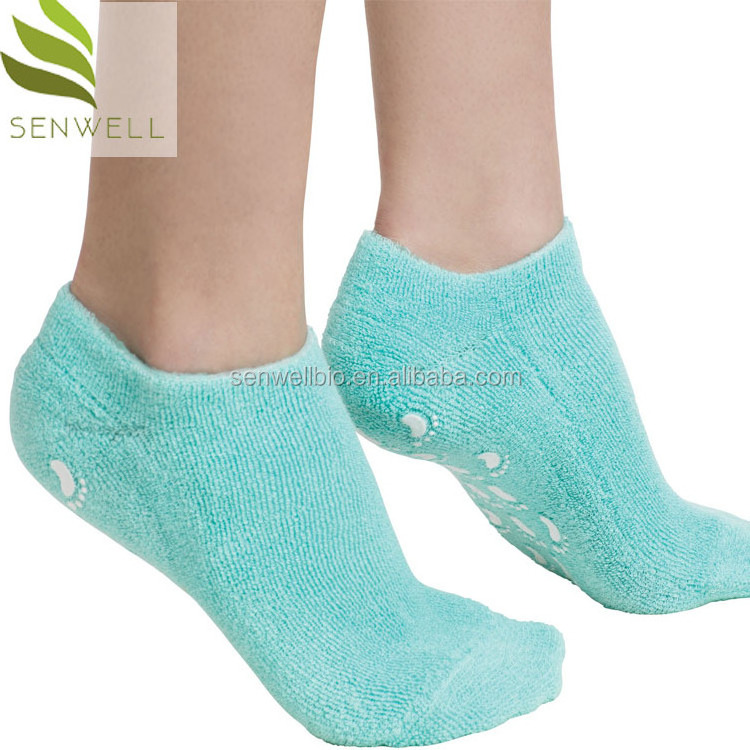 silicone socks moisture cooling moisturizing heel spa silicon gel socks