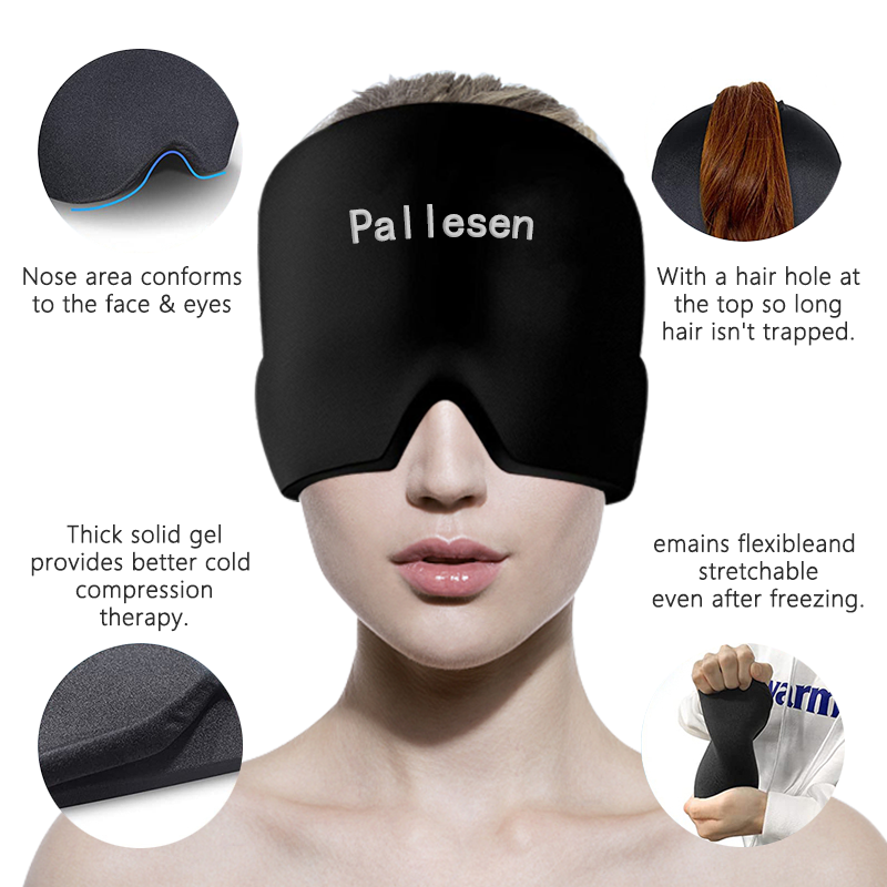 Factory OEM ODM Fitting Gel Ice Headache Migraine Relief Hat Hot Cold Therapy Mask Cap Wrap