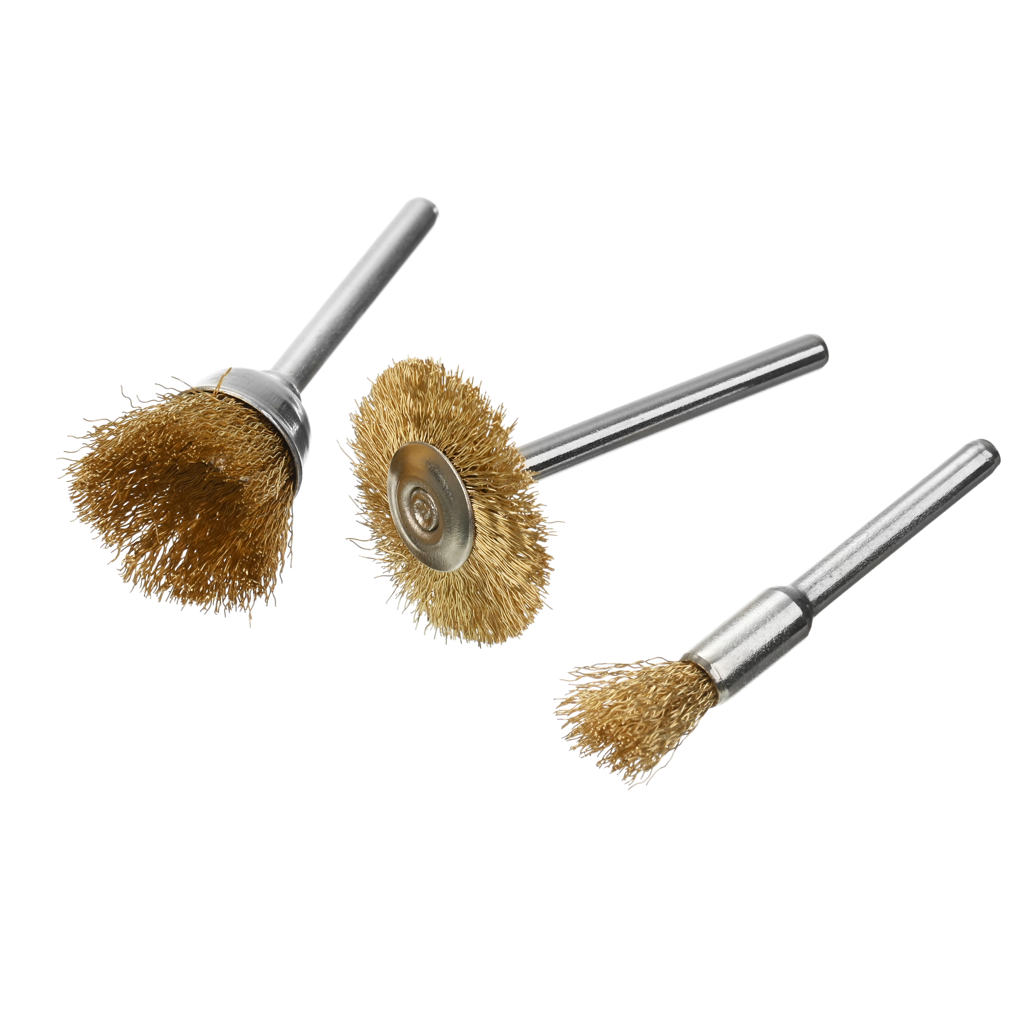 3pcs Metal hub plastic inner grinding abrasive  jewelry polishing wire brush wheel