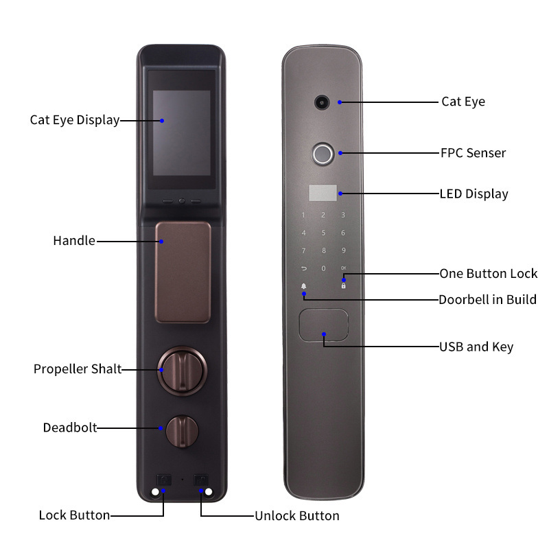 New model rv keyless entry  digital lock with camera wifi biometric fingerprint door lock in guangzhou digital lock with wifi